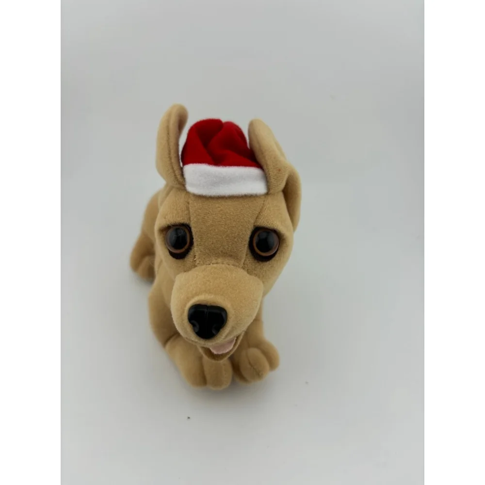 Small Taco Bell Chihuahua Plush Stuffed Animal One Size Beige Red Santa Hat